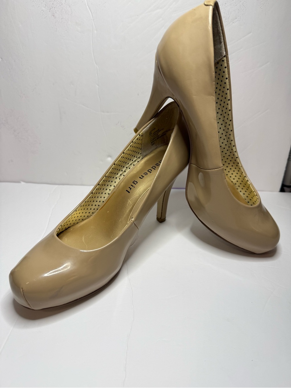Madden Girl Patent Nude Round-Toe Stiletto Pumps